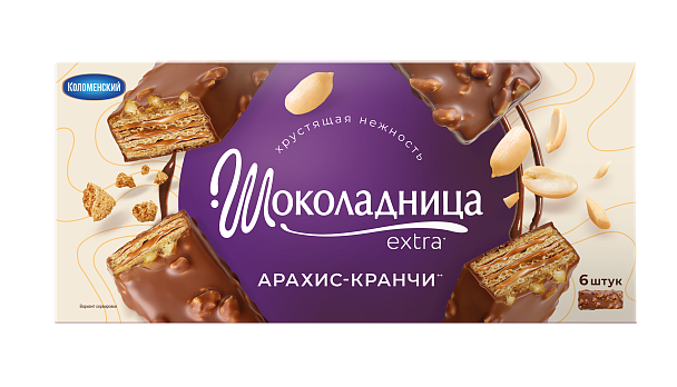 Вафельный десерт Шоколадница Extra "Арахис-кранчи", 192 г